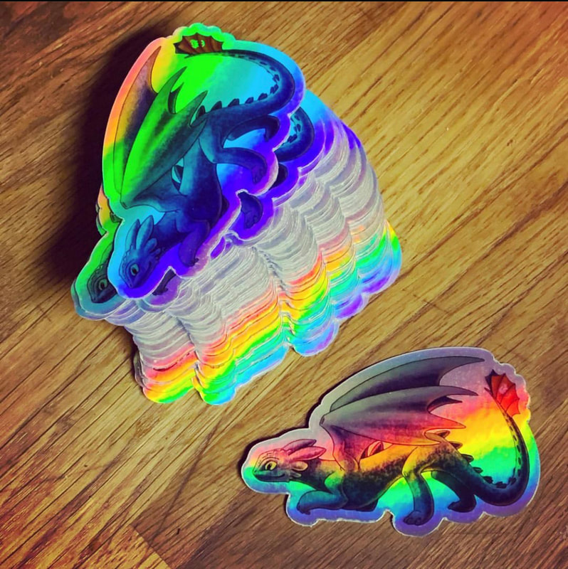Toothless rainbow stickers.